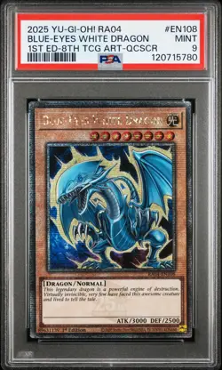 Blue Eyes White Dragon RA04-EN108 1st Edition 8th QCR Yugioh PSA 9 *780 - Image 1