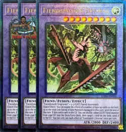 Yugioh! 3x Fiendsmith's Desirae RA04-EN056 Ultimate Rare 1st Ed NM - Image 1