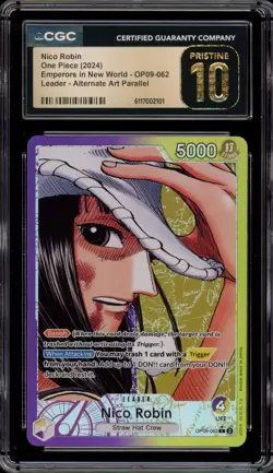 One Piece CCG Nico Robin Emperors Alt Art Parallel OP09-062 CGC 10 Pristine - Image 1