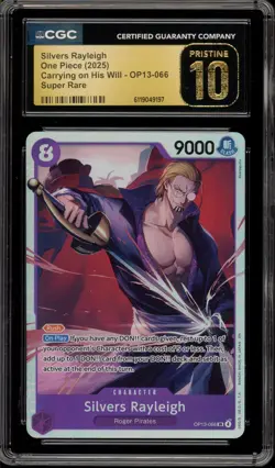 One Piece CCG Silvers Rayleigh Carrying on His Will SR OP13-066 CGC 10 Pristine - Image 1