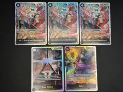 One Piece 🔥 Black SR Lot (5) Mr. 2 Bon Kurei, Five Elders, Sabo - Image 1