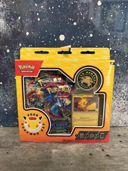 Pokemon Day 2026 Collection Box Foil Promo Pikachu Card & Booster Packs - Image 1
