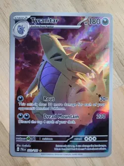 Pokemon Tyranitar 222/193 Sv02: Paldea Evolved Holo Illustration Rare Card - Image 1