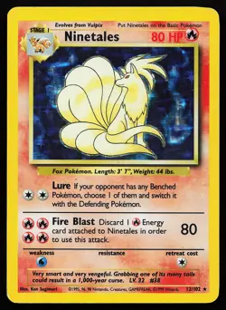 Ninetales 12/102 Holo Rare Base Set Pokemon Card - Image 1