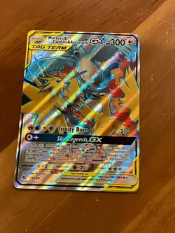 Moltres & Zapdos & Articuno GX (Full Art) 66/68 Hidden Fates Holo Pokemon Card - Image 1