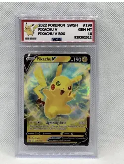 Pokemon TCG | Pikachu | VCG 10 | SWSH198 | Graded Card - NO PSA / NO BGS - Image 1