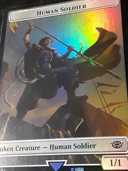 Human Soldier Food Token FOIL (Alt Food #3), LOTR , NM , MTG , FREE SHIPPING - Image 2