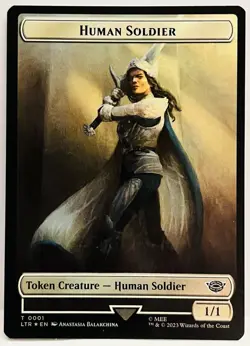 Human Soldier (0001) Food (0010) Double-Sided Token -FOIL-Universes Beyond-NM - Image 1