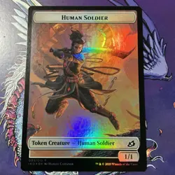 Dinosaur Human Soldier (005) Double-Sided Token Ikoria: Lair of Behemoths Foil - Image 2