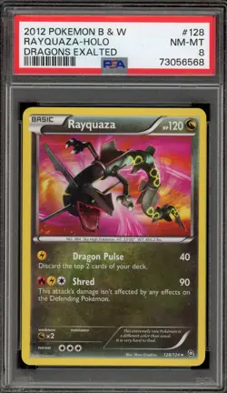 Pokemon Rayquaza Dragons Exalted Holo Secret Rare #128 PSA 8 - Image 1