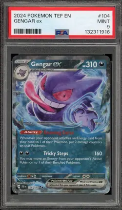 Pokemon Gengar ex Temporal Forces Double Rare #104 PSA 9 Mint - Image 1