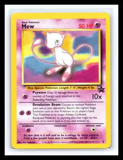 💥 2000 Pokemon Mew Black Star Promo # 8 Pokemon League Vintage Rare Card - Image 1