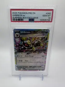 2025 Pokemon Umbreon Ex Surprise Box 060/131 Prismatic Evolutions Stamp - PSA 10 - Image 1