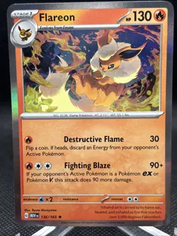 Flareon 151 Holo Rare Pokemon TCG 136/165 Scarlet & Violet - Image 2