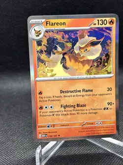 Flareon 151 Holo Rare Pokemon TCG 136/165 Scarlet & Violet - Image 3