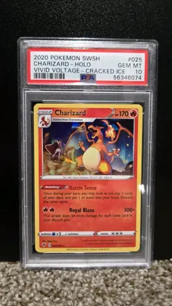 PSA 10, Charizard 025/185 Vivid Voltage Deck Cracked Ice Foil Pokemon - Image 1