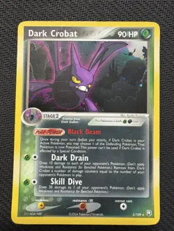 Pokemon TCG Dark Crobat EX Team Rocket Returns Holo Rare 3/109 2004 Vintage HP - Image 1