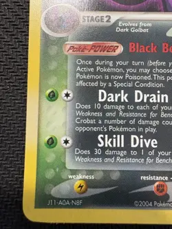 Pokemon TCG Dark Crobat EX Team Rocket Returns Holo Rare 3/109 2004 Vintage HP - Image 5