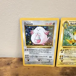 Pokemon Base SHADOWLESS Holo Lot 4 Cards Chansey Raichu Nidoking Ninetales LP+/- - Image 2