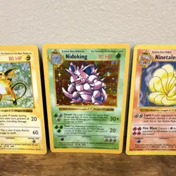 Pokemon Base SHADOWLESS Holo Lot 4 Cards Chansey Raichu Nidoking Ninetales LP+/- - Image 4