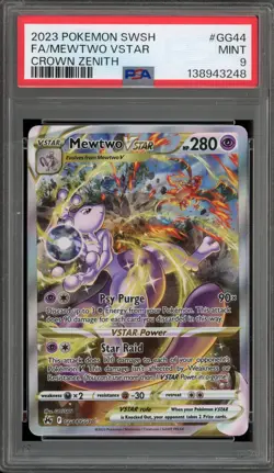 Pokemon Mewtwo VSTAR Crown Zenith Galarian Gallery Full Art #GG44 PSA 9 Mint - Image 1