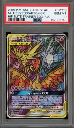 Pokemon Moltres & Zapdos & Articuno GX Hidden Fates ETB FA Promo SM210 PSA 10 - Image 1