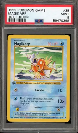Pokemon Magikarp Base Set Shadowless 1st Edition #35 PSA 9 Mint - Image 1