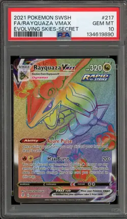 Pokemon Rayquaza VMAX Evolving Skies Secret Rare #217 PSA 10 Gem Mint - Image 1