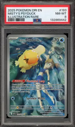 Pokemon Misty's Psyduck Destined Rivals Illustration Rare #193 PSA 8 - Image 1