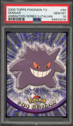 Pokemon Topps Gengar Animation Series 3 ITALIAN #94 PSA 10 Gem Mint - Image 1