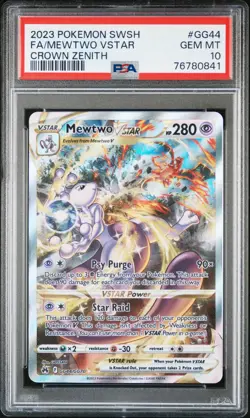2023 Pokemon Crown Zenith Mewtwo Vstar #GG44 GEM MT PSA 10 Galarian Gallery - Image 1