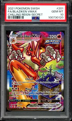 PSA 10 GEM MINT Blaziken VMAX 201/198 Alternate Art Chilling Reign 2021 Pokemon - Image 1