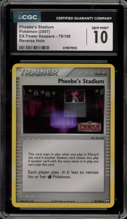 Pokemon Phoebe's Stadium EX Power Keepers Reverse Holo #79 CGC 10 Gem Mint - Image 1