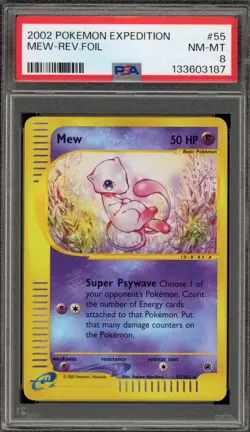 Pokemon Mew Expedition Reverse Holo Rare #55 PSA 8 - Image 1