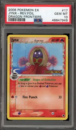 Pokemon Jynx EX Dragon Frontiers Reverse Holo Rare #17 PSA 10 Gem Mint - Image 1