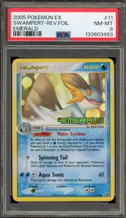 Pokemon Swampert EX Emerald Reverse Holo Rare #11 PSA 8 - Image 1