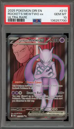 Pokemon Team Rocket's Mewtwo ex Destined Rivals Ultra Rare #213 PSA 10 Gem Mint - Image 1