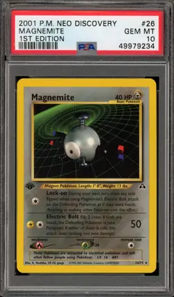 Pokemon Magnemite Neo Discovery 1st Edition Holo Rare #26 PSA 10 Gem Mint - Image 1