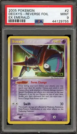 Pokemon Deoxys EX Emerald Reverse Holo Rare #2 PSA 9 Mint - Image 1