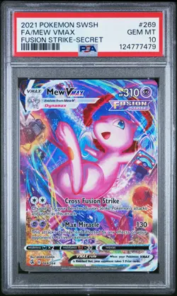 2021 Pokemon Fusion Strike Mew Vmax Full Art #269 GEM MT PSA 10 Secret Alt Art - Image 1