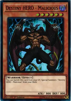 Yugioh Destiny HERO - Malicious LEHD-ENA04 Ultra Rare 1st Ed NM - Image 1