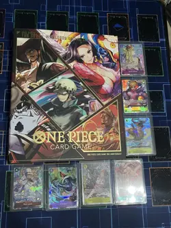 Bandai One Piece Card Game 97 Mixed Cards Lot w/Binder - Image 1