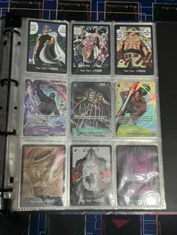 Bandai One Piece Card Game 97 Mixed Cards Lot w/Binder - Image 4