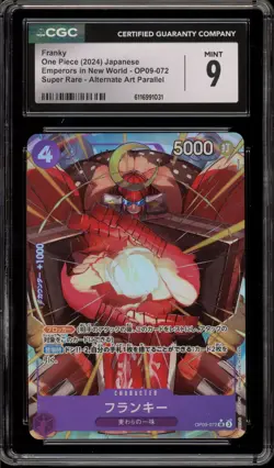 One Piece CCG Franky Emperors JPN SR Alt Art Parallel OP09-072 CGC 9 Mint - Image 1