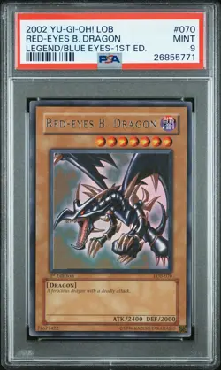 Red-eyes B. Dragon LOB-070 1st Edition Ultra Rare GLOSSY Yugioh PSA 9 *771 - Image 1