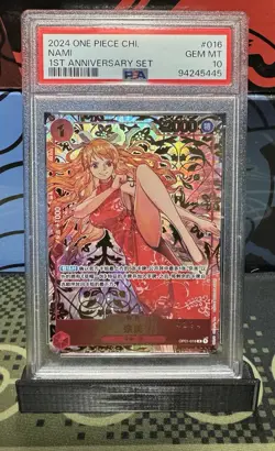 2024 ONE PIECE CHINESE 1ST ANNIVERSARY SET OP01-016 NAMI SERIAL PSA 10 GEM MINT - Image 1