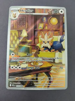 Pokemon White Flare - Herdier Illustration Rare 155/086 NM TCG Card - Image 1
