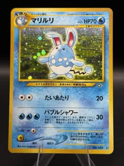 Pokemon TCG Marill No. 183 & Holo Azumarill No. 184 Neo Japanese card Vintage LP - Image 1