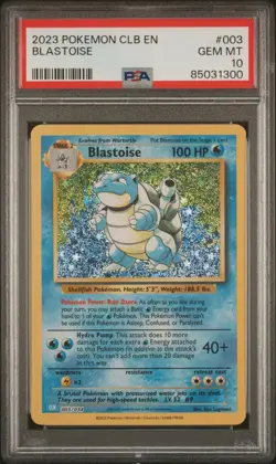 Blastoise PSA 10 Pokemon CLB Trading Card Game Classic #003 - Image 1
