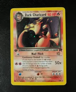 1st Edition Dark Charizard 4/82 Holo Team Rocket Pokemon Card WOTC LP - Image 1